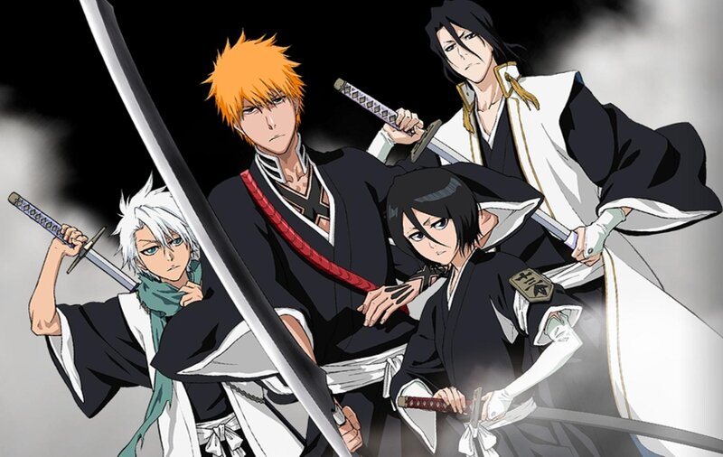 Four Anime Characters with Swords