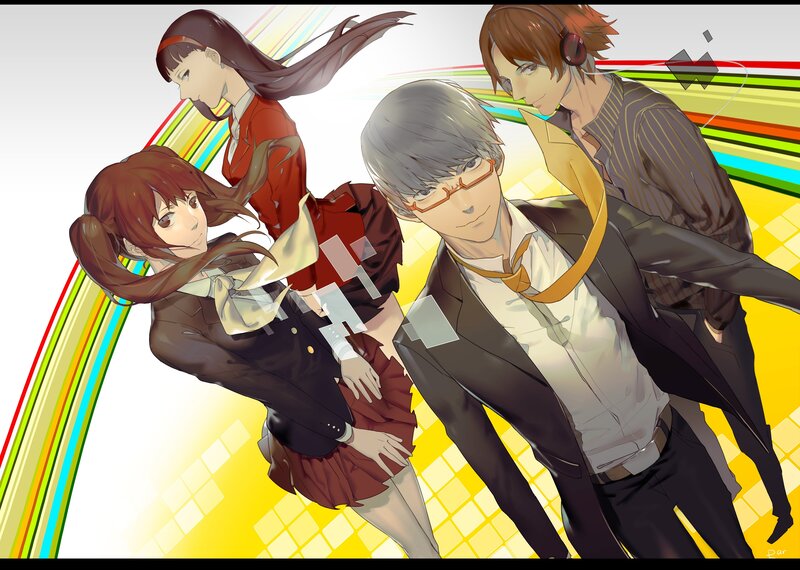 Four Anime Characters — Yellow, Dynamic, Headphones, Glasses