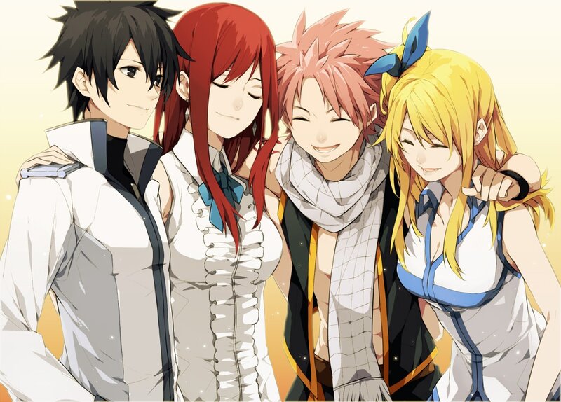 Four Anime Characters — Yellow, Friendly, Sunset, Scarf