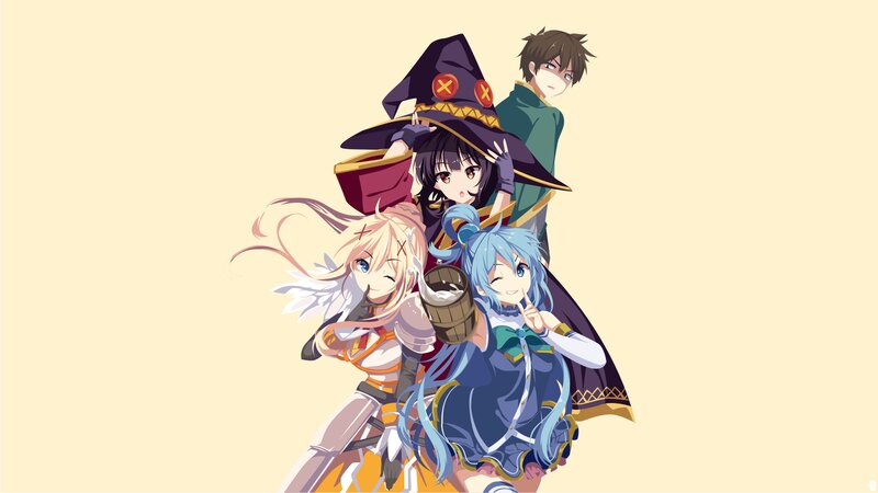 Four Anime Characters — Yellow, Playful, Magic Hat
