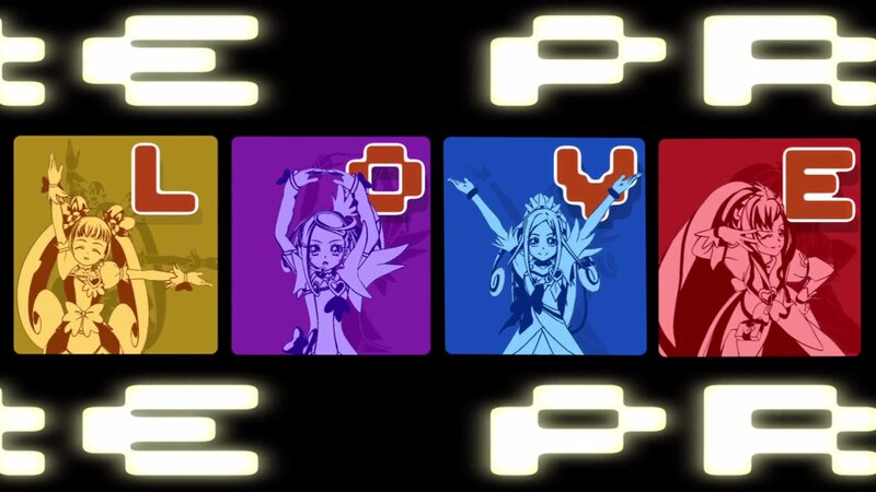 Four Anime Characters — Yellow, Vibrant, Text