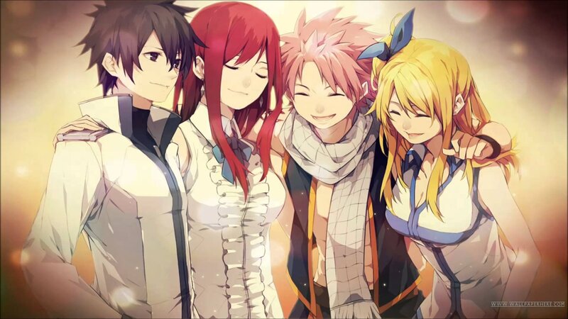 Four Anime Characters — Yellow, Warm, Sunset