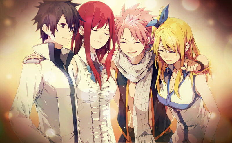 Four Anime Characters — Yellow, Warm
