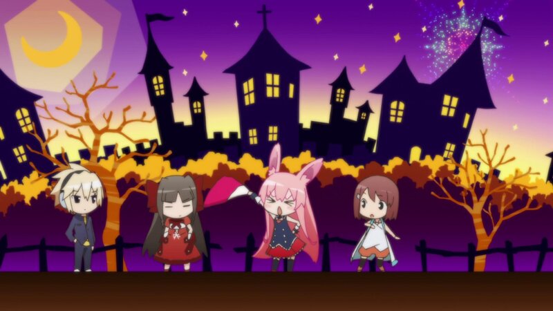 Four Anime Girls at Night