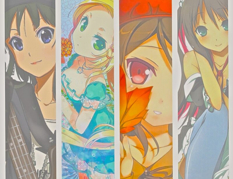 Four Anime Girls — Blue, Cheerful, Autumn