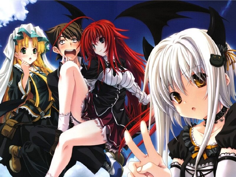 Four Anime Girls — Blue, Dramatic