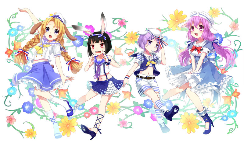 Four Anime Girls Dancing — Blue