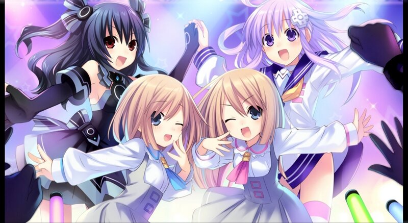 Four Anime Girls Dancing — Purple, Energetic