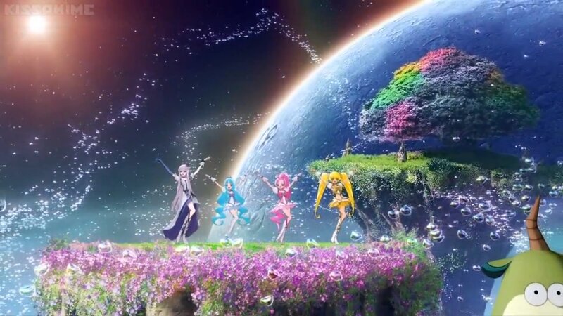 Four Anime Girls Dancing — Purple, Fantastical