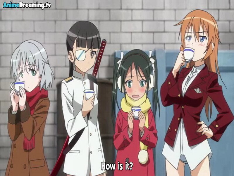 Four Anime Girls Drinking Tea