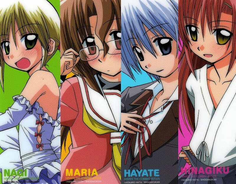 Four anime girls from Hayate the Combat Butler