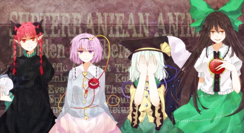 Four anime girls in a group