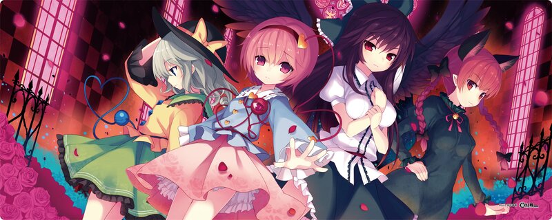 Four anime girls in a magical setting