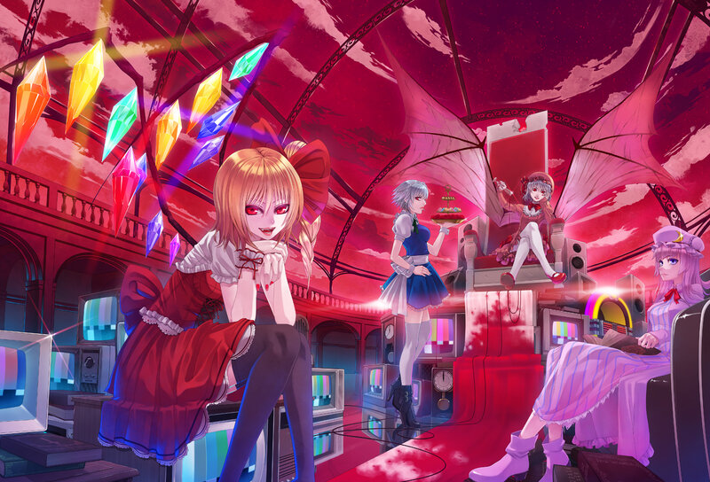 Four Anime Girls in a Room