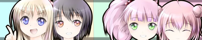 four anime girls in a row