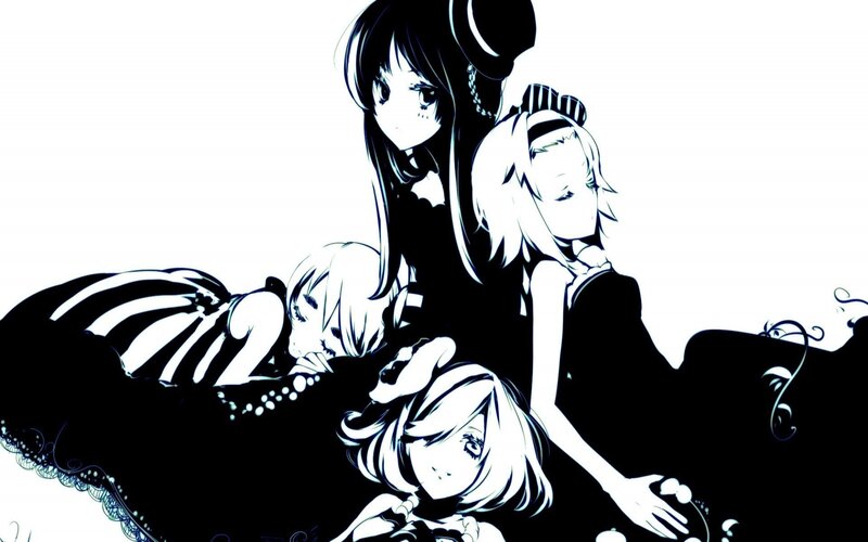 Four Anime Girls in Black