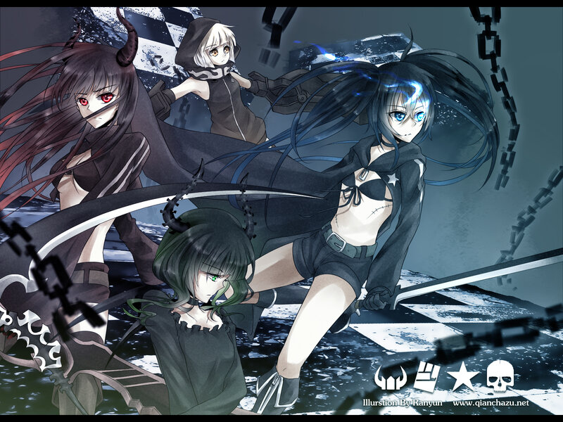 Four Anime Girls in Combat — Black