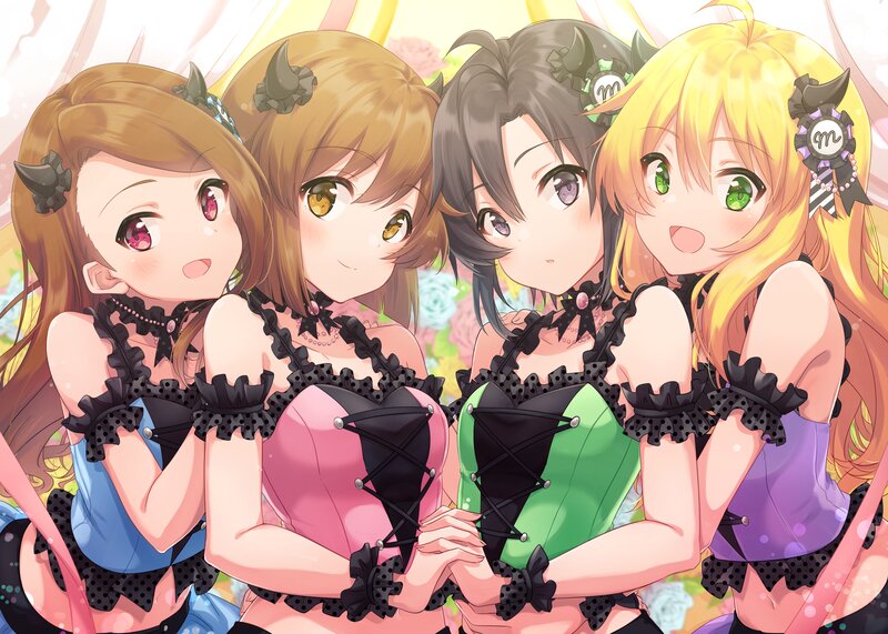 Four Anime Girls in Corsets