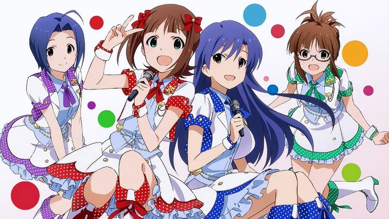 Four Anime Girls in Costumes — White