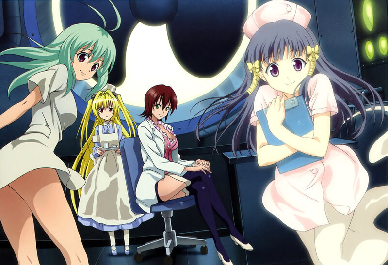 Four Anime Girls in Lab