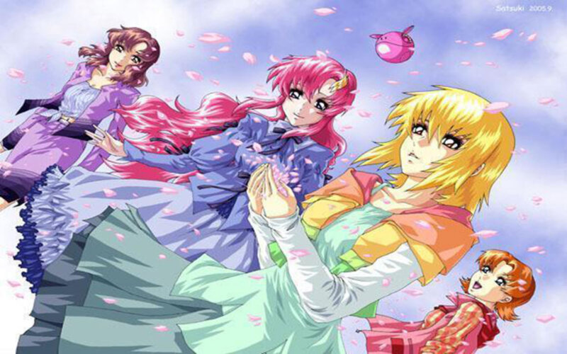 Four Anime Girls in Motion