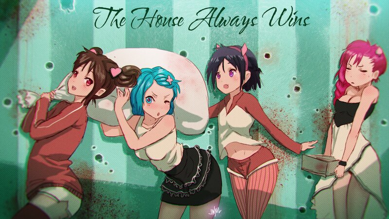 Four Anime Girls in Room