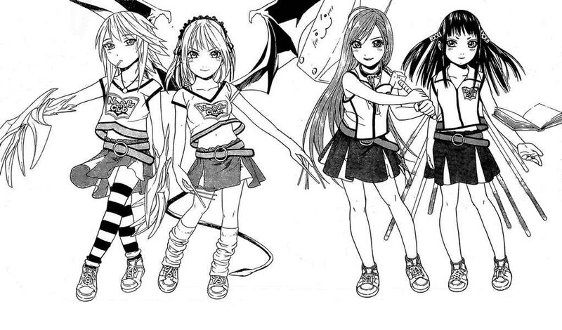 four anime girls in school uniforms