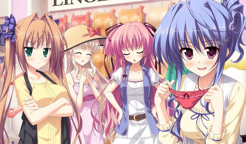 Four Anime Girls in Store
