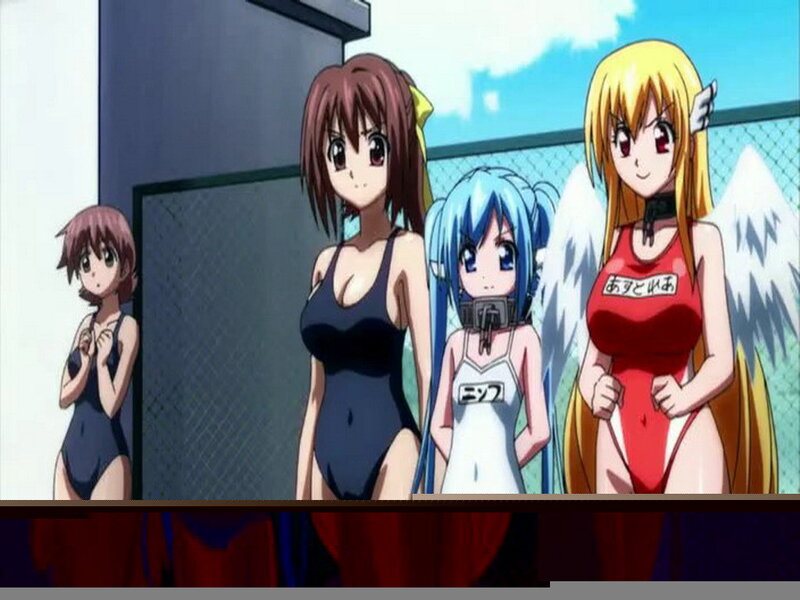 Four Anime Girls in Swimsuits — Blue