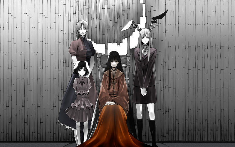 Four Anime Girls in Uniform — Black