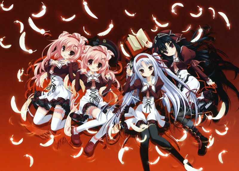 Four Anime Girls in Uniform