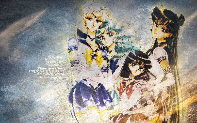 Four Anime Girls in Uniforms — Blue