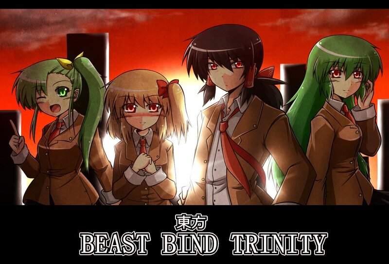 Four Anime Girls in Uniforms — Brown, Dramatic