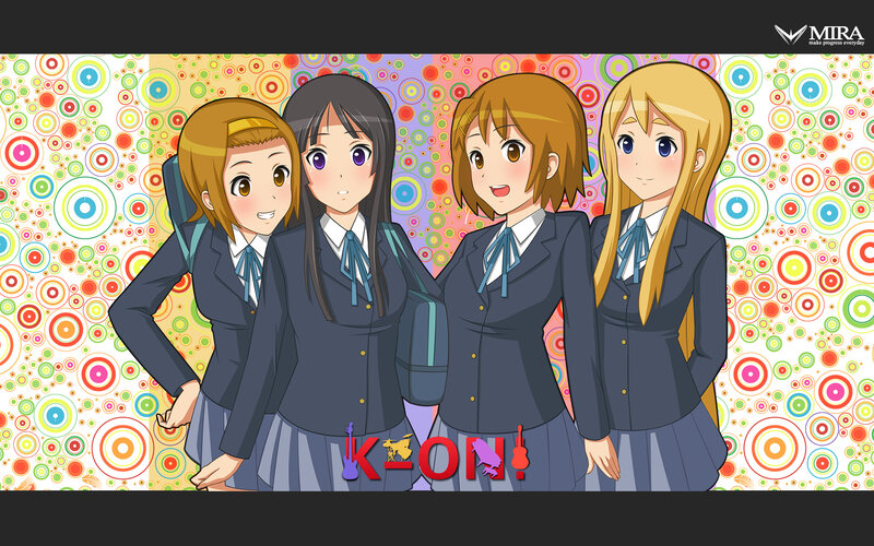 Four Anime Girls in Uniforms