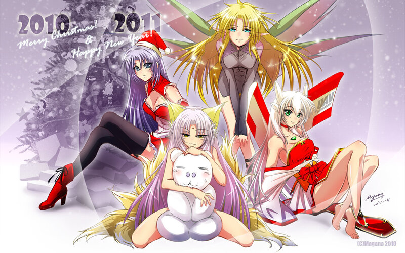 Four Anime Girls in Winter — Purple