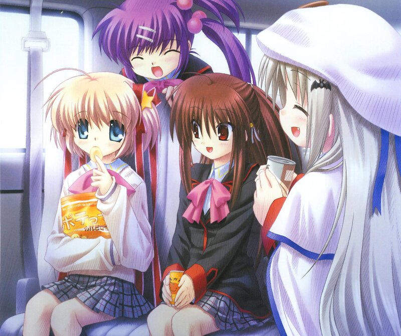Four Anime Girls on a Bus