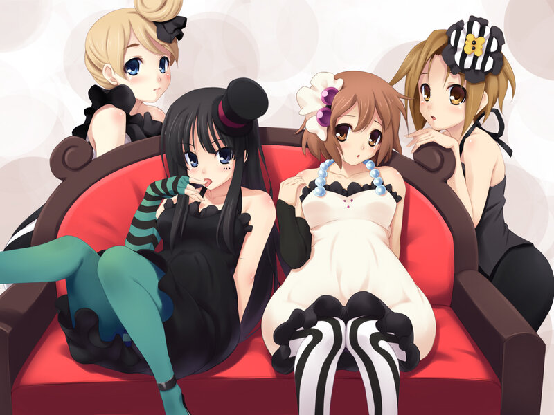 Four Anime Girls on Couch