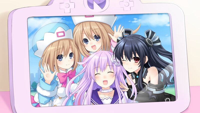Four Anime Girls on Screen