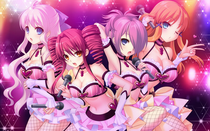 Four Anime Girls on Stage