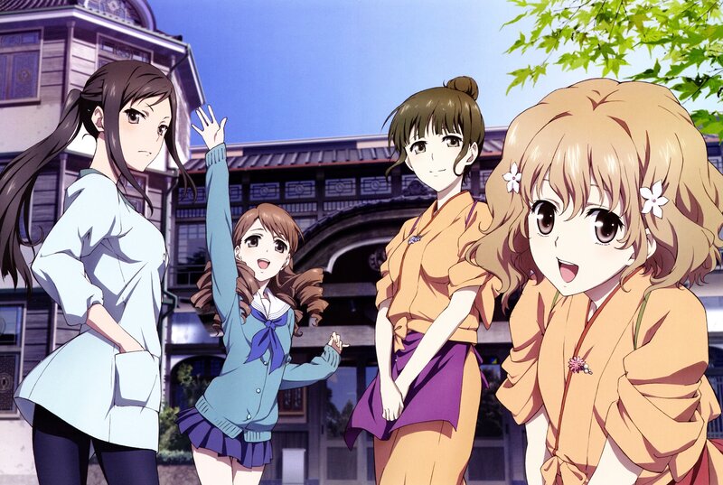 Four Anime Girls Outside