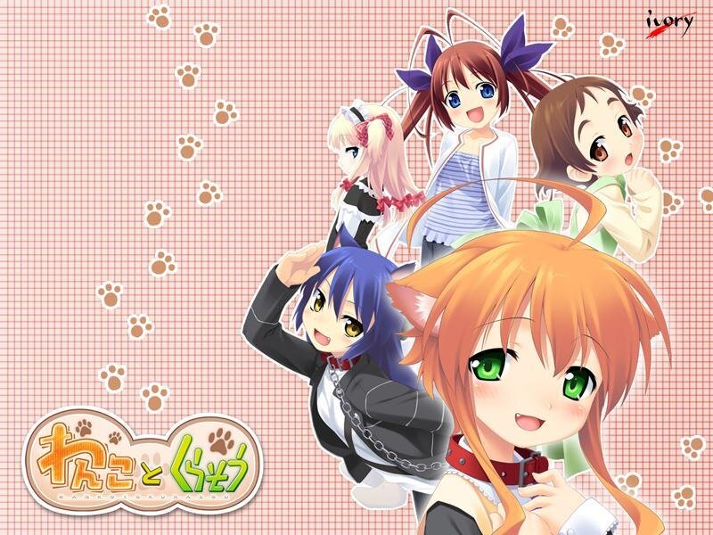Four Anime Girls — Pink, Cheerful