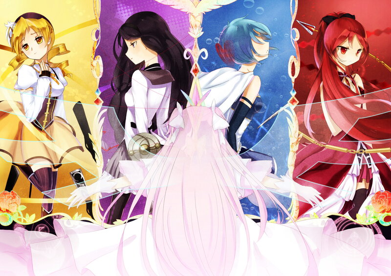 Four Anime Girls — Pink, Dramatic, Magic