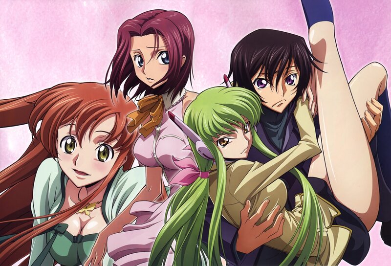 Four Anime Girls — Pink, Dramatic
