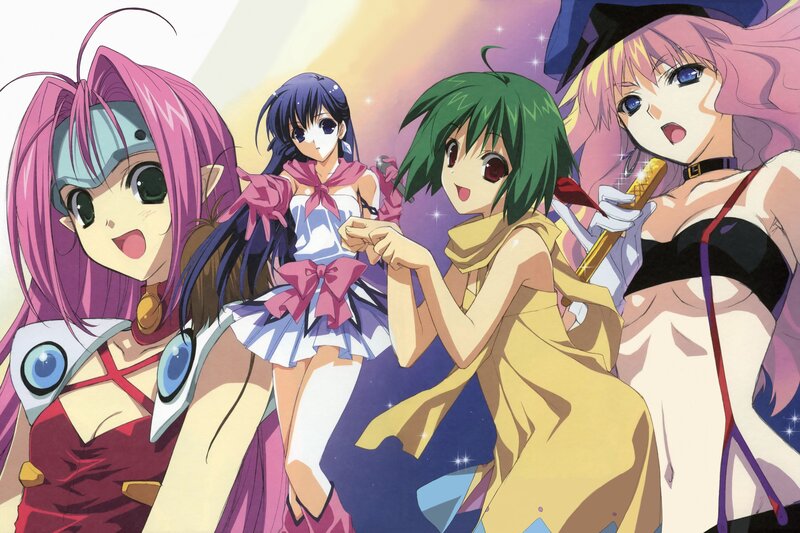 Four Anime Girls — Pink, Energetic