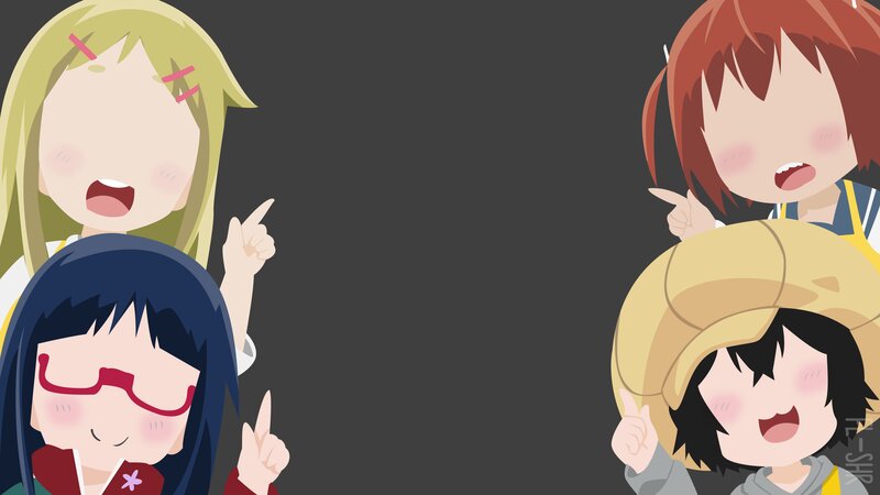 Four Anime Girls Pointing