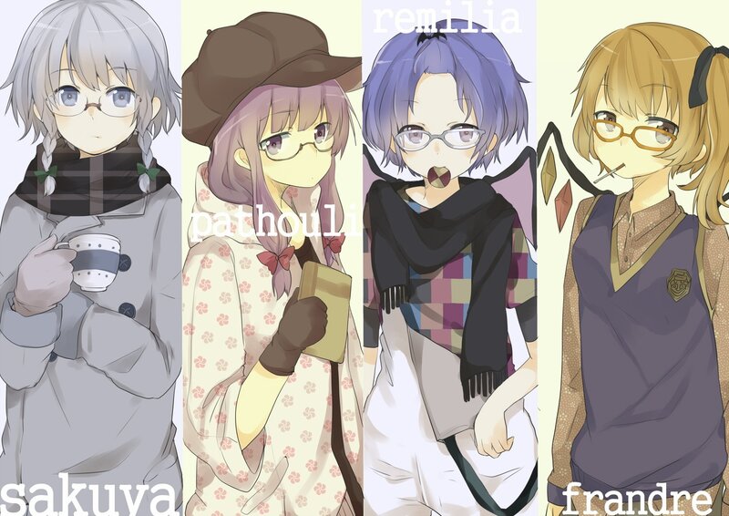 Four Anime Girls — Purple