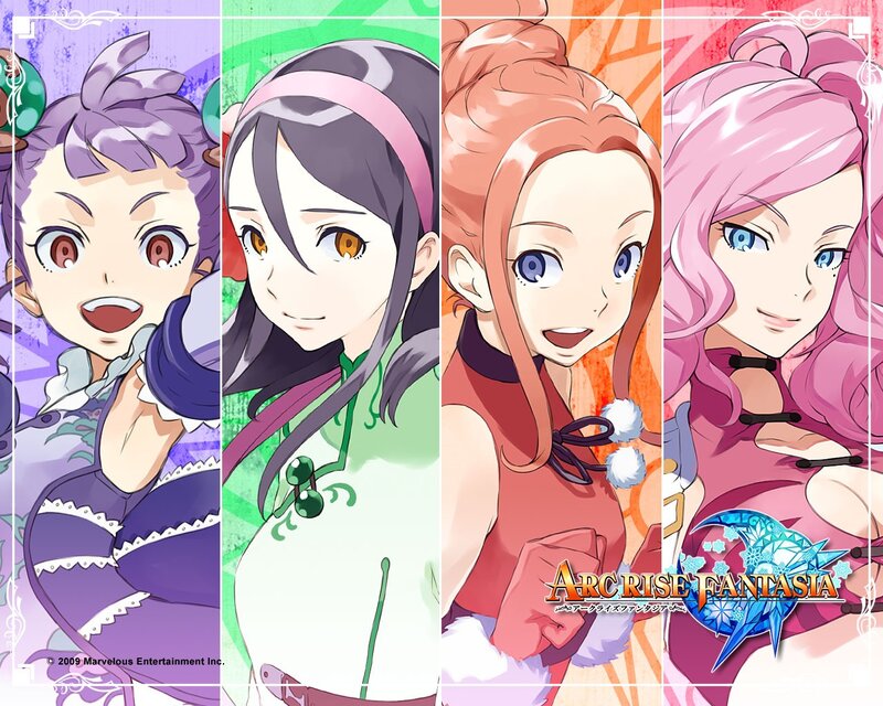Four Anime Girls — Purple, Vibrant