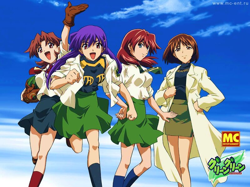 Four Anime Girls Running