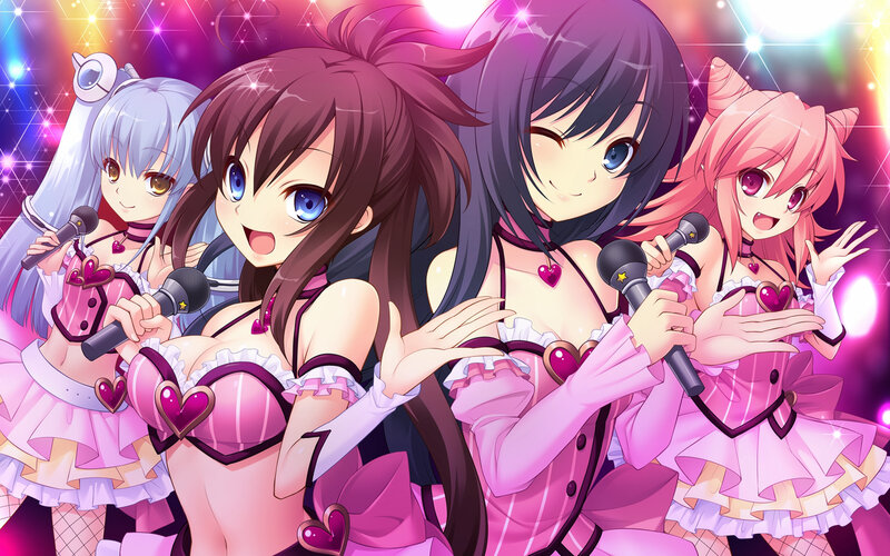 Four Anime Girls Singing — Pink, Energetic