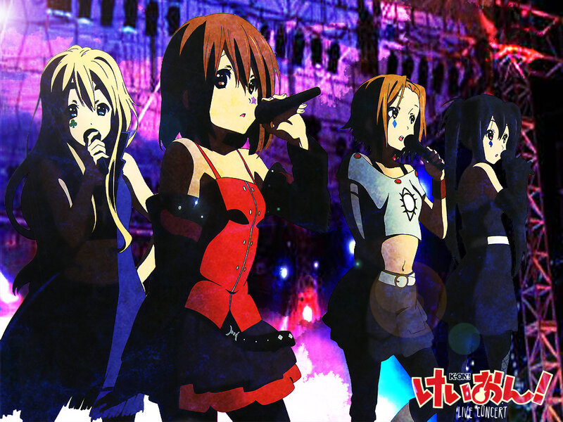 Four Anime Girls Singing — Purple